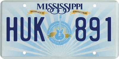 MS license plate HUK891