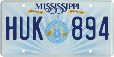 MS license plate HUK894