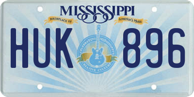 MS license plate HUK896
