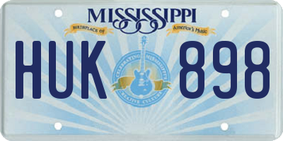 MS license plate HUK898