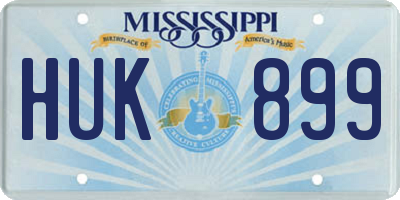 MS license plate HUK899