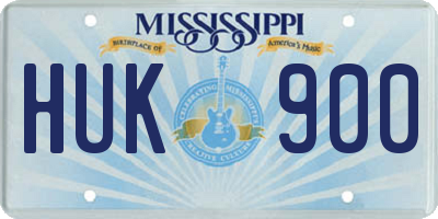 MS license plate HUK900