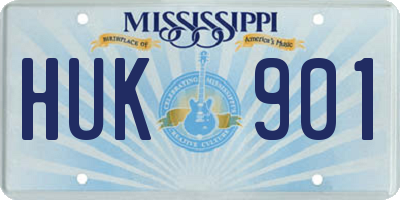 MS license plate HUK901