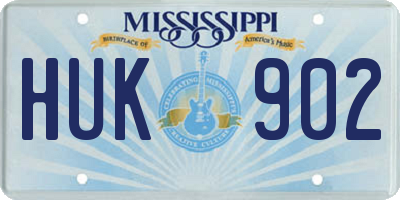 MS license plate HUK902