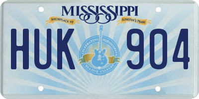 MS license plate HUK904