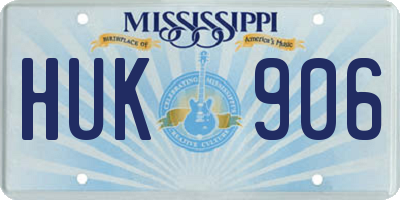 MS license plate HUK906