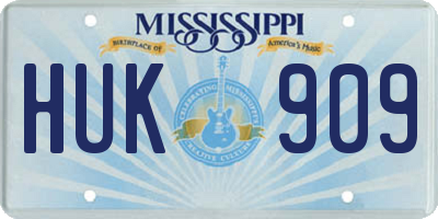 MS license plate HUK909