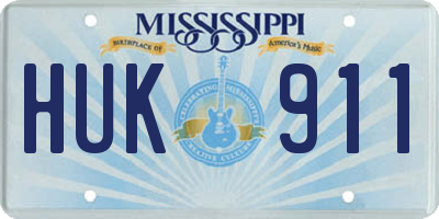 MS license plate HUK911