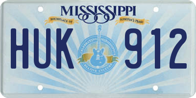 MS license plate HUK912