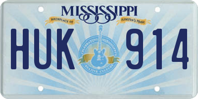 MS license plate HUK914