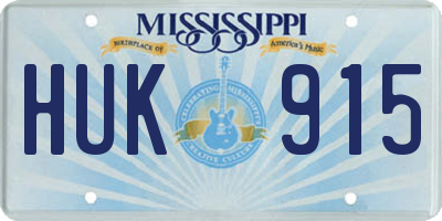 MS license plate HUK915