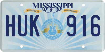 MS license plate HUK916