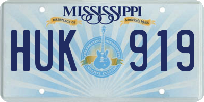 MS license plate HUK919
