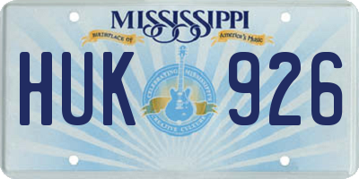 MS license plate HUK926