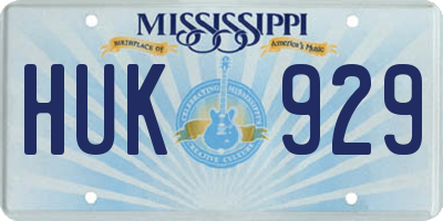 MS license plate HUK929