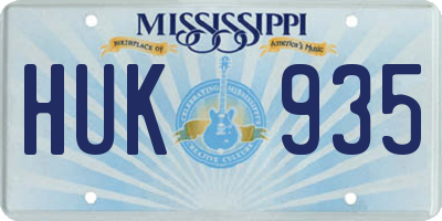 MS license plate HUK935