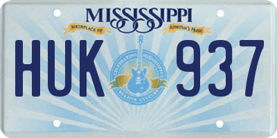 MS license plate HUK937