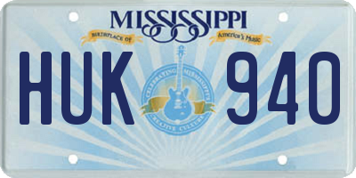 MS license plate HUK940