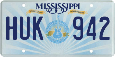 MS license plate HUK942