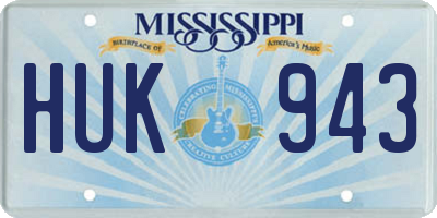 MS license plate HUK943