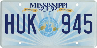 MS license plate HUK945