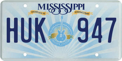 MS license plate HUK947