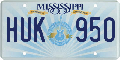 MS license plate HUK950