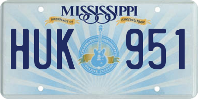 MS license plate HUK951