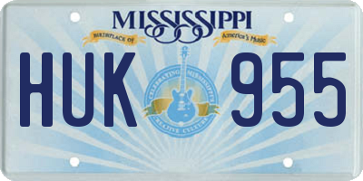 MS license plate HUK955