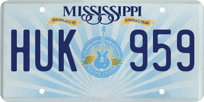 MS license plate HUK959