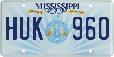 MS license plate HUK960
