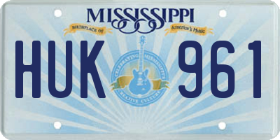 MS license plate HUK961