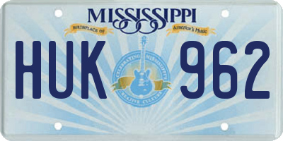 MS license plate HUK962