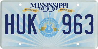 MS license plate HUK963