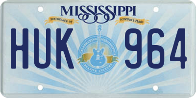 MS license plate HUK964