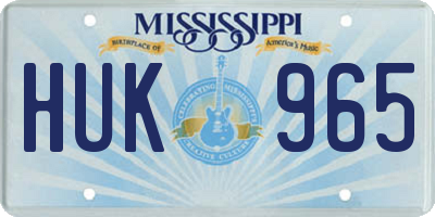 MS license plate HUK965