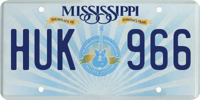 MS license plate HUK966