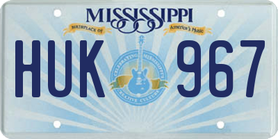 MS license plate HUK967