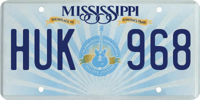 MS license plate HUK968