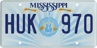 MS license plate HUK970