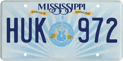 MS license plate HUK972