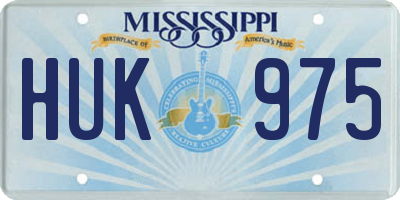 MS license plate HUK975