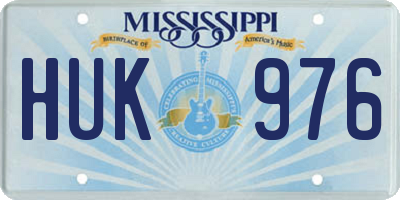 MS license plate HUK976