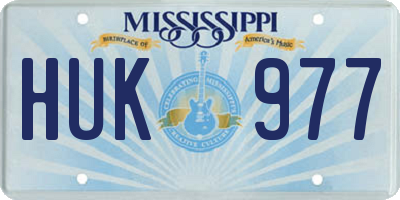 MS license plate HUK977