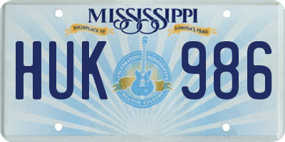 MS license plate HUK986
