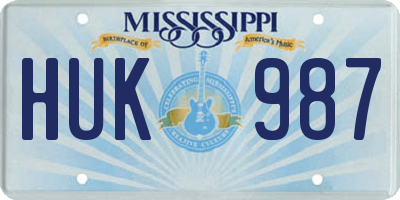 MS license plate HUK987
