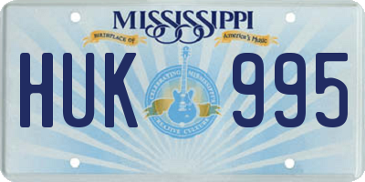 MS license plate HUK995