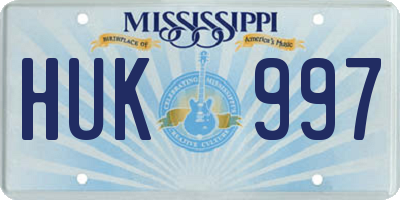 MS license plate HUK997
