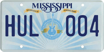 MS license plate HUL004