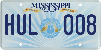 MS license plate HUL008